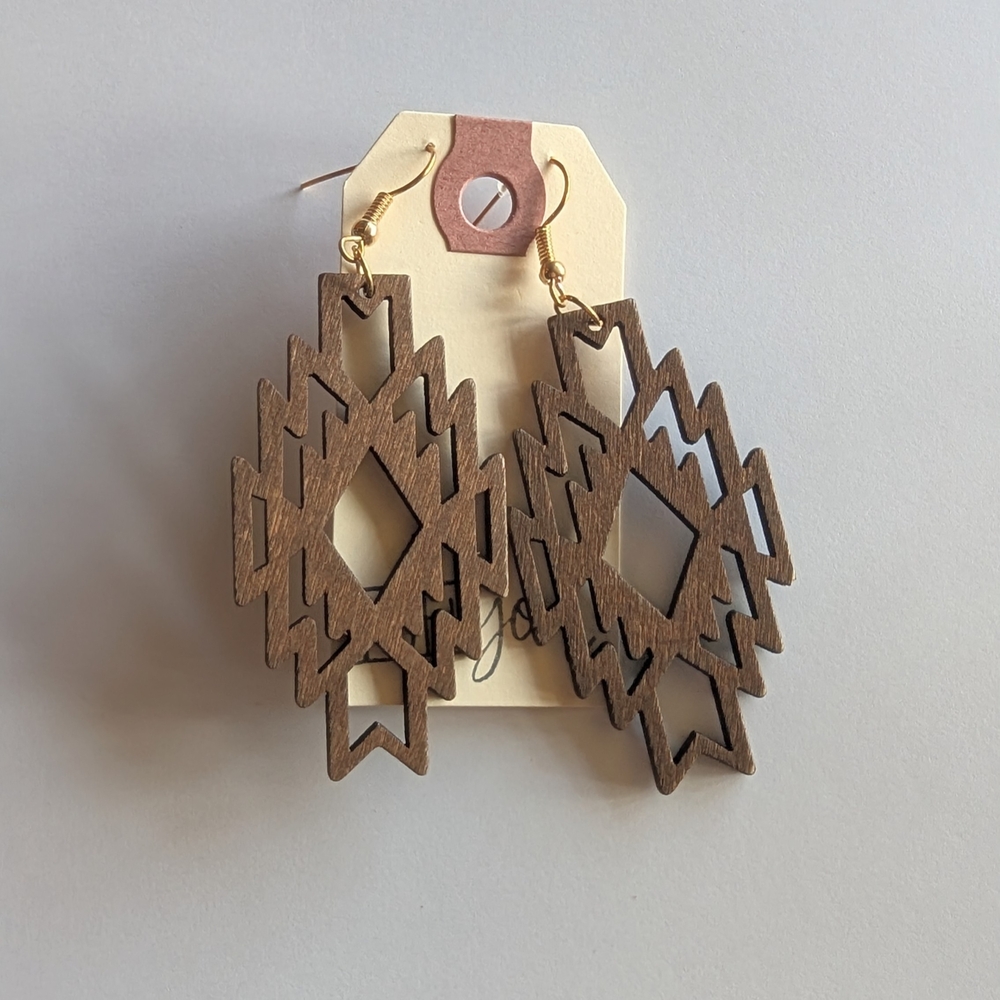Geometric Wooden Earrings